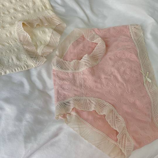 chubby girl 100.00kg Wearing plus size Traceless Women's Underwear Jacquard Women's Underwear Women's Breathable Mid-Waist Women's Briefs