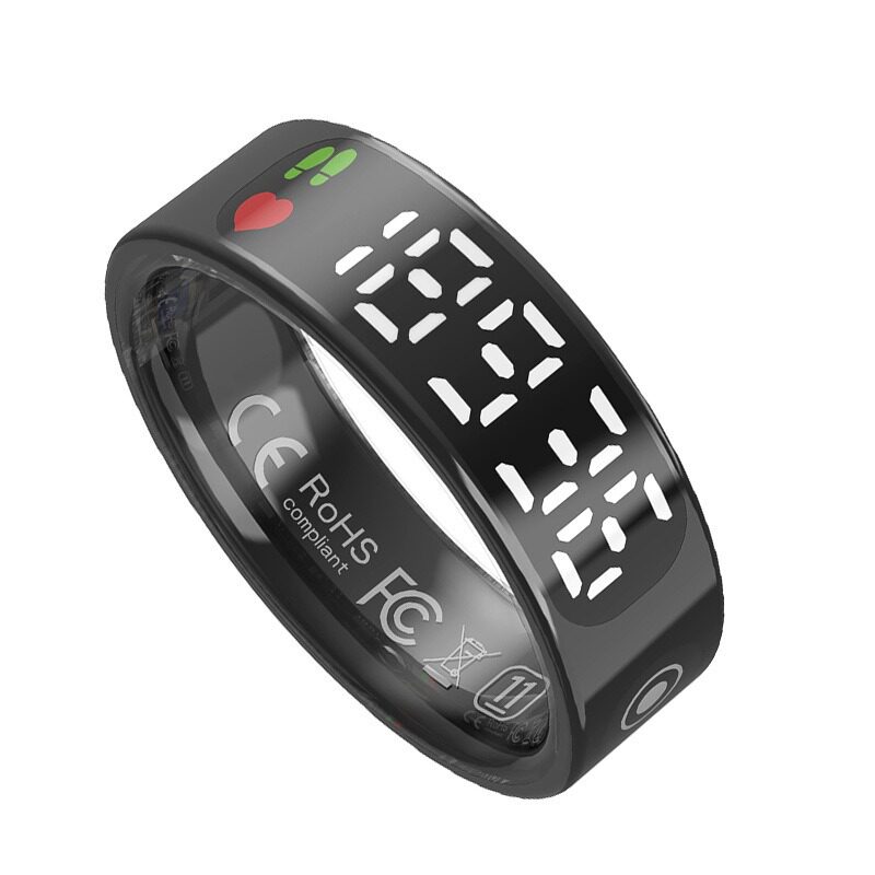 Cross-Border Smart Ring, Touch Screen, Digital Display, Heart Rate, Blood Oxygen, Sleep Monitoring, Bluetooth Waterproof Sports, Unisex