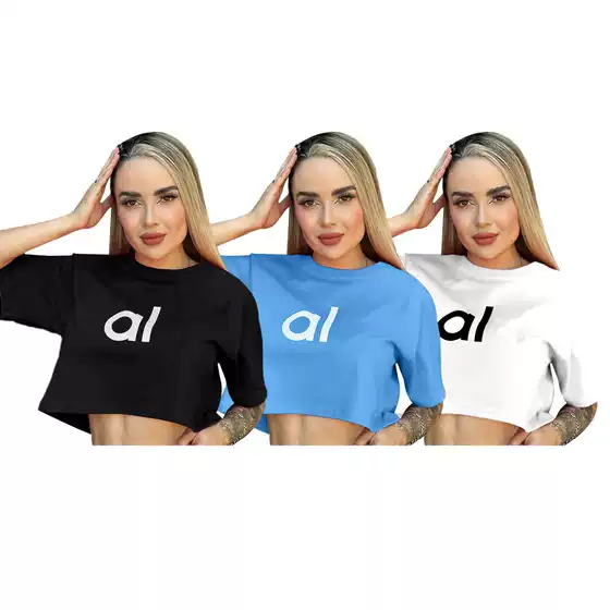 Dx3508 European and American Export Women's Clothing 2024 Summer Short-Sleeved Printed Letter Street Style Pure Cotton T-Shirt Top in Stock