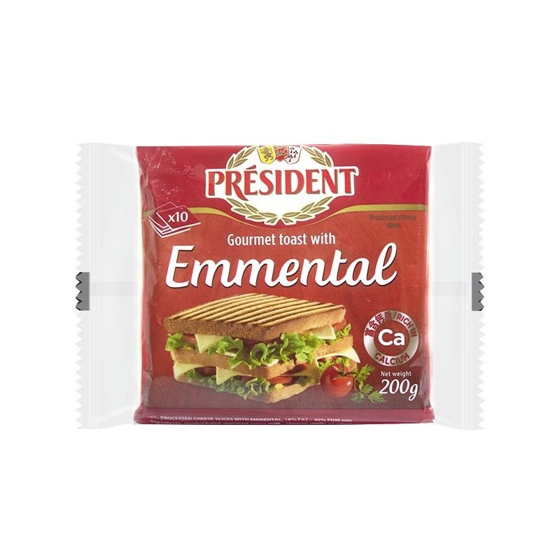 Free Shipping Presidential Aimanta Cheese Slices 200g Hamburger Sandwich Western Breakfast Cheese Slices