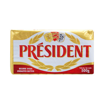 Free Shipping Imported President Butter 500g Light-Flavor Fermented Butter Animal-Based for Cookies and Baking