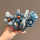 2025 new children's hairband girls cute Denim fabric rabbit headband high elastic hair clip headwear