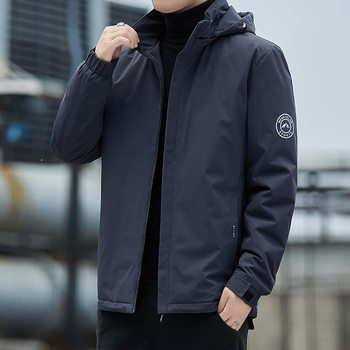 Men's Short Hooded down Jacket, New Thickened White Duck down Casual Warm Winter Coat for Men