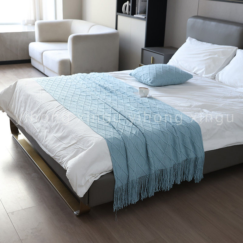 Cross-border Knitted Blanket Office Nap Blanket Leisure Sofa Cover Blanket Hotel Homestay Decorative Bed Tail Towel