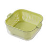 Kitchen Double-layer Draining Basket Vegetable Washing Basket Household Thickened Transparent Draining Basin New Multi-functional Large Capacity Fruit and Vegetable Basin