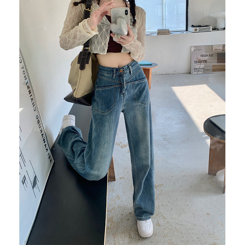 Plus Size Vintage Wide Leg Jeans for Women Loose Fit Flattering Design Casual Style Perfect for Spring Wholesale