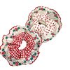 Cherry Red Plaid Lace Large Intestine Hair Ring Girl's Ball Hair Rope Floral Polka Dot Fabric Rubber Band Does Not Hurt the Hair