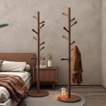Solid Wood Clothes Rack Floor-Standing Bedroom Clothes Rack Home Clothes Storage Rack Clothes Hanger Clothes Rod Coat Rack