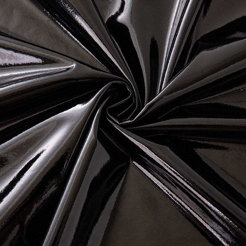 Patent Leather Knitted Flat Elastic Mirror Stretch Sexy Intimates Bodysuit Leather Pants Leather Pu Clothing Leather Fabric Elastic Mirror