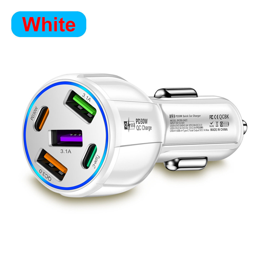 Multi-Port Pd USB Car Charging Mobile Phone Type-C Adapter Qc3.0 Fast Car Charging