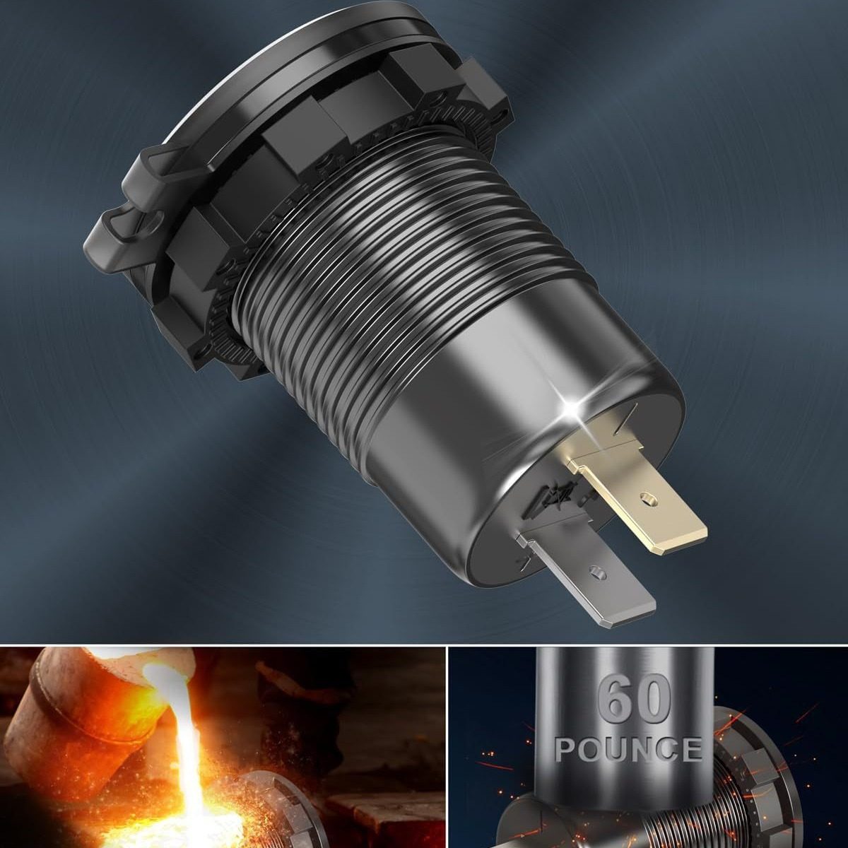 Cross-Border New Product Motorcycle Modified Usb+Pd Car Charger 83W High Power Car Charger with Voltage Digital Display