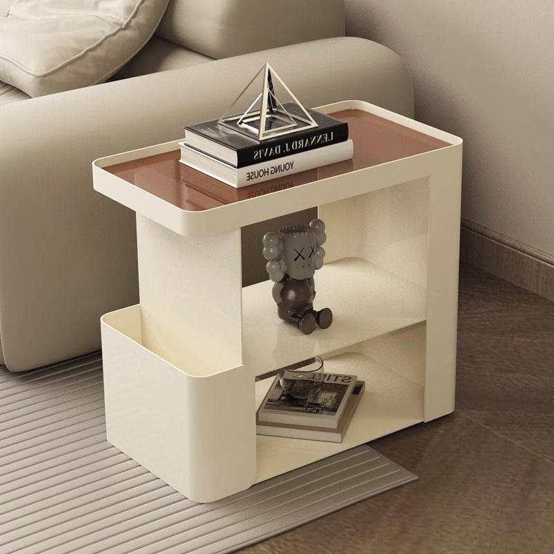 Light Luxury Creative Living Room Mobile Trolley Iron Modern Home Sofa Simple Coffee Table Storage Rack Bedside Table