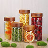 Acacia Wood Borosilicate Glass Threaded Sealed Jar Kitchen Daily Storage Jar Miscellaneous Grains Dried Fruit Tea Storage Jar