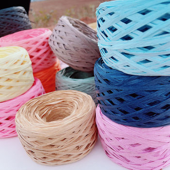 Raffia Straw Cotton Papyrus Japanese Washi Thread Summer Woven Hat Raffia Straw Hat Crochet Hat Crochet Bag Decoration