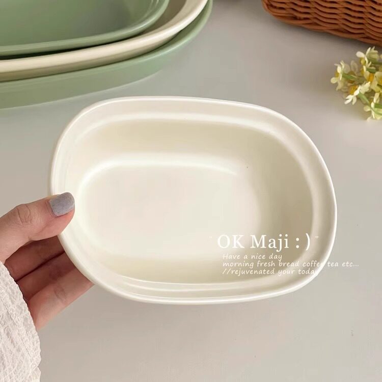 Ins Style Tableware Salad Bowl Advanced Sense Air Fryer Special Baking Bowl for Oven Ceramic Steamed Egg Bowl Baked Rice Bowl