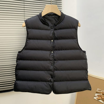 95% White Duck down Vest for Women, 2025 Autumn and Winter New Style, Stand Collar, Petite Vest, Fashionable Inner Layer Vest, Trendy