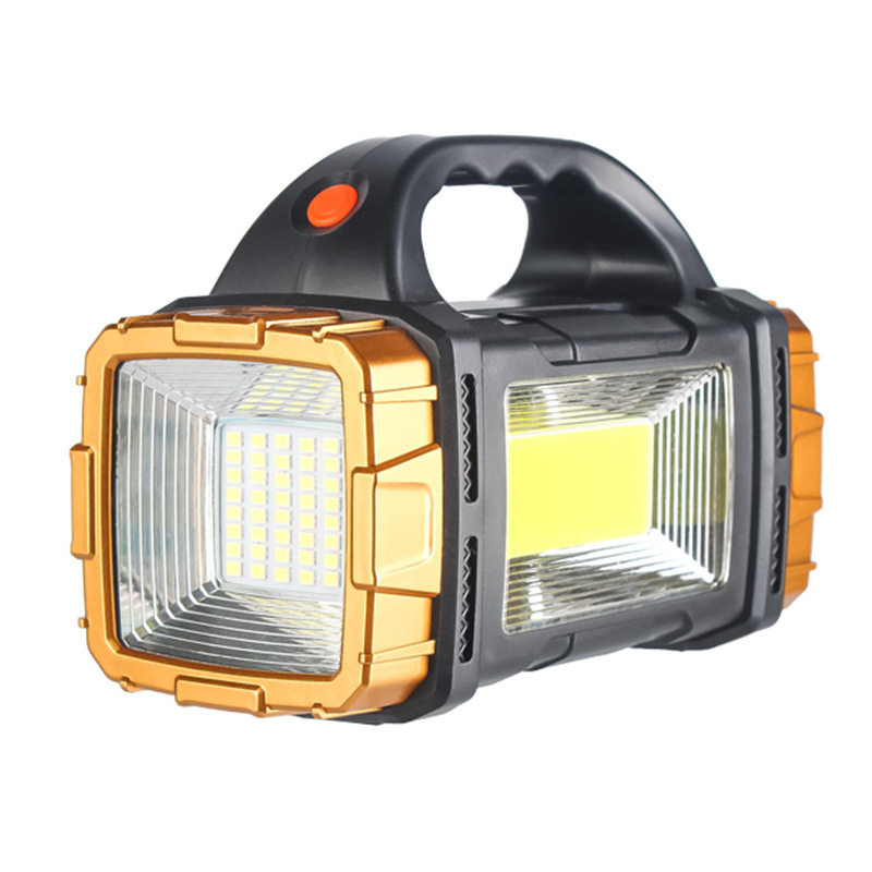 Cross-border COB multi-functional outdoor emergency portable searchlight solar USB rechargeable camping outdoor flashlight