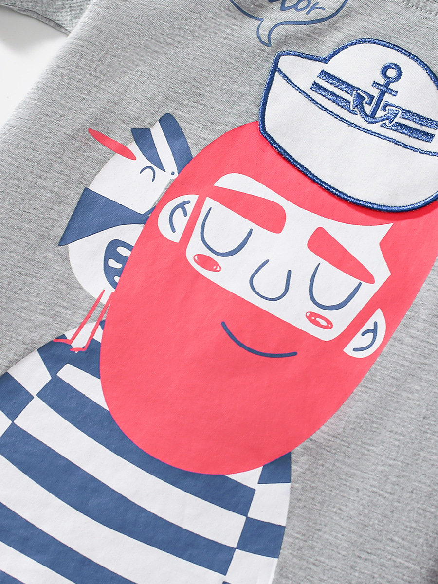 Boys' New Summer Short-Sleeve Printed Set Direct from Source Factory, Cartoon Outfit