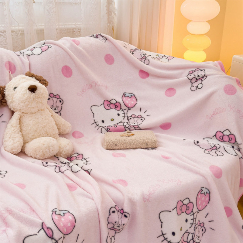 2025 New Sanrio Children's Blanket Milk Velvet Coral Velvet Blanket but Double Blanket Office Lunch Break Blanket