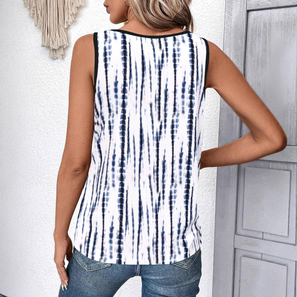 Summer Womens Casual Top Floral Lace V Neck Sleeveless Perfect for Everyday Wear Available for Wholesale