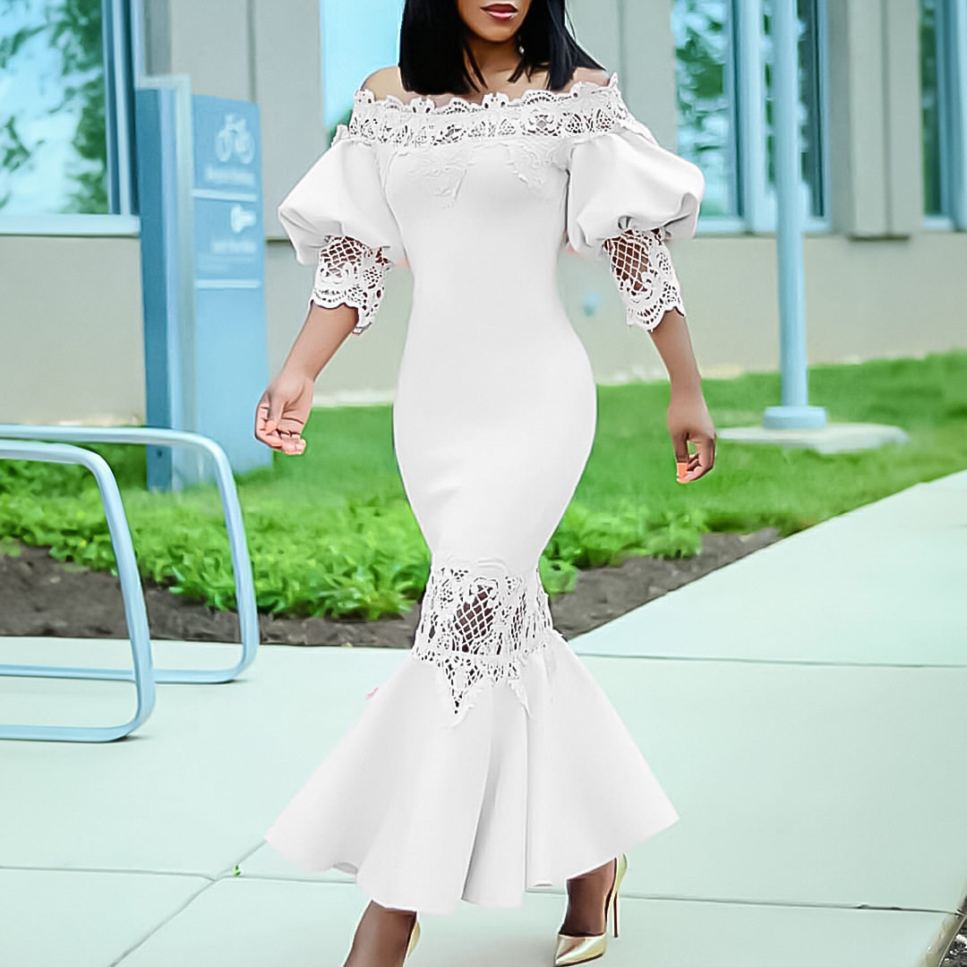 Off Shoulder Lace Mermaid Dress Elegant Design Summer Style Perfect for Parties Wholesale Available