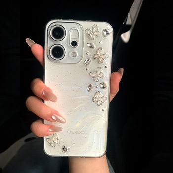 Rhinestone Butterfly Suitable for Xiaomi 17 Phone Case 15 Soft Civi5Pro Redmi K90 Trendy Note15 Case Turbo4