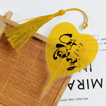 Bodhi Leaf Vein Bookmark Pendant Beautiful Meaning Creative Southeast Asia Vietnam Bookmark Gift to Foreign Friends