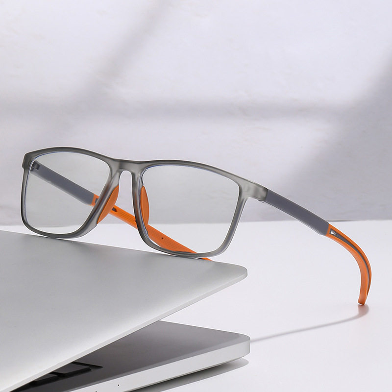 Trendy and Cool Sports Photosensitive Color-Changing Tr Glasses Frame Cross-Border Outdoor Anti-Collision, Anti-Falling, Anti-Blue Light, Fashionable Myopia Glasses