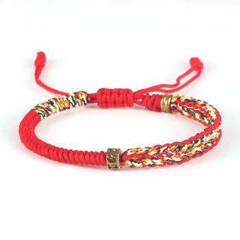 Cross-border new Xizang bracelet six-character mantra hand-woven adjustable diamond knot red rope bracelet foreign trade sources