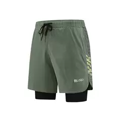 Brand in stock Ice Silk Sports Track and Field Pants Men's Summer Loose Breathable Anti-running Basketball Trendy Three-part Pants with Liner