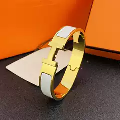 Cross-border H Bracelet Women's 18K Rose Gold H Letter Snap Men's and Women's H Wide and Narrow Bracelet H Bracelet Internet Celebrity Couple