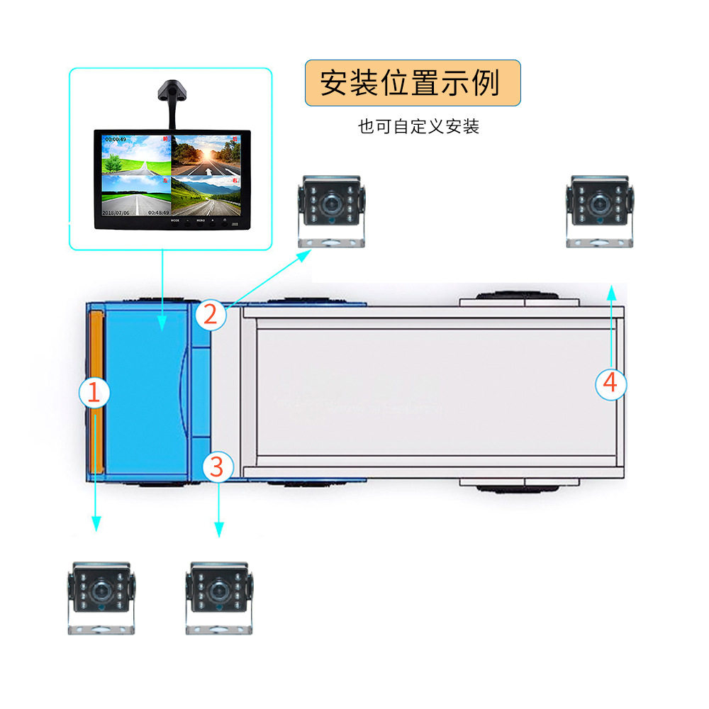 10 inch recorder 1080PAHD truck recorder cart recorder truck recorder bus recorder