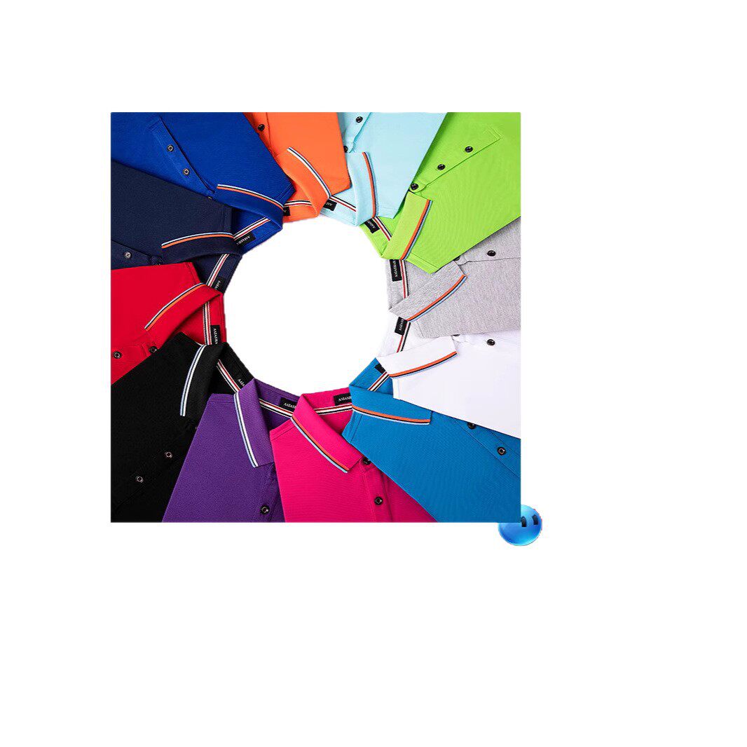 短袖冰丝棉商务polo衫定制印logo男女工作服广告文化t恤订做刺绣