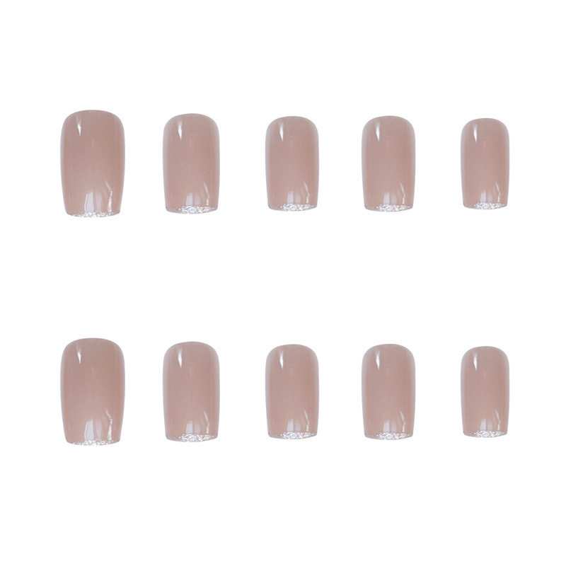 PD-61 pink silver French Internet celebrity fake nail stickers wear nail manicure finished nail patch nail patch