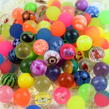 No.27 floating elastic ball egg twisting machine marbles children's toys solid mixed rubber bounce ball luminous jump