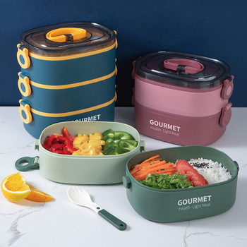 New Student Canteen Lunch Box Large Capacity Multi-layer Portable Lunch Box Office workers Microwave Heating Lunch Box