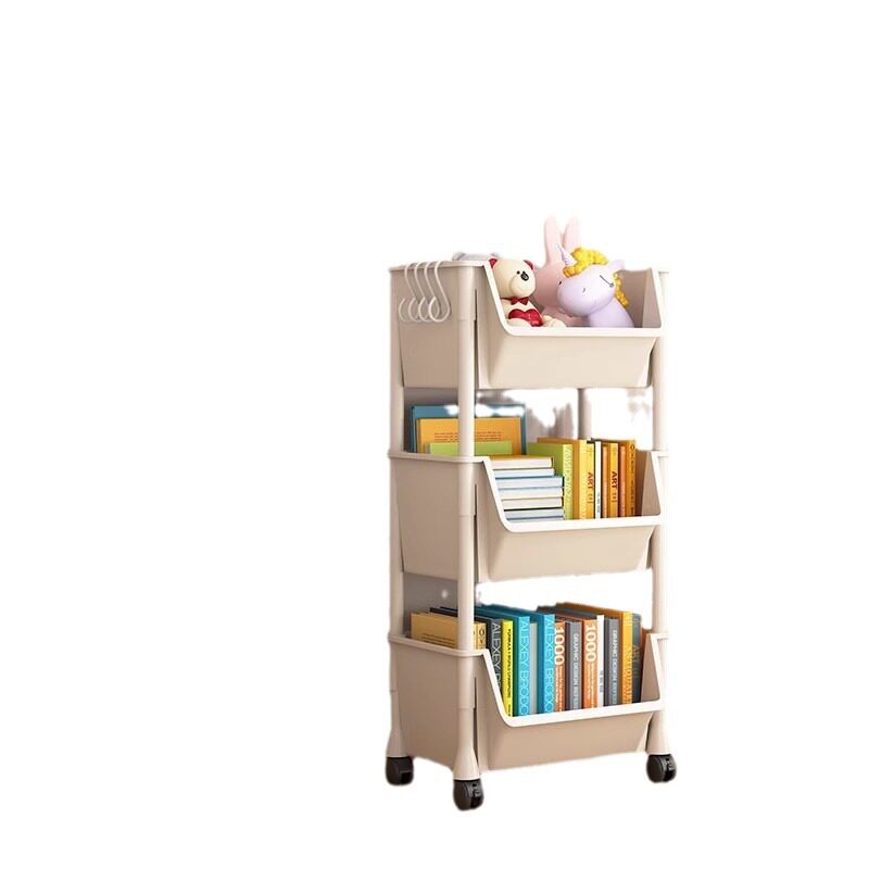 Trolley Storage Rack Bedroom Snacks Floor Multi-layer Living Room Storage Bookshelf Mobile Kitchen Vegetable Basket Storage