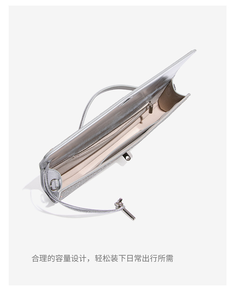 Túi xách tay nữ dáng baguette đính đá dự tiệc — Nhà máy riêng, có thể tùy chỉnh theo yêu cầu., W2699 # Màu bạc, W2699 # màu đen, W2699 # Màu hồng