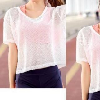 Mesh T Shirt Sexy Sheer Breathable Quick Dry Fabric Casual Yoga and Dance Wear Wholesale Available