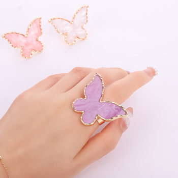 Butterfly Shell Ring Color Palette High Color Value Alloy Nail Polish Glue Color Plate Japanese Style Manicure Tool Simple