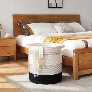 Round Storage Basket Cotton Laundry Basket Children's Plush Doll Storage Tube Toy Storage Basket