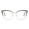 Cross-Border Women's Cat-Eye Computer Glasses Anti-Blue Light Myopia Glasses Frame Metal Two-Color Retro Personalized Trendy Glasses Frame