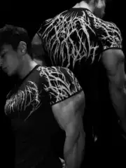 Breathedivinity Summer New Venom Nightmare Fitness Short-Sleeved Sports Elastic Quick-Drying Bodysuit for Men and Women