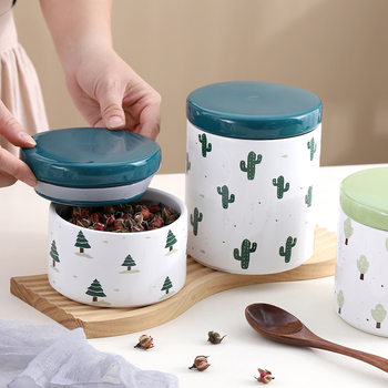 Grains Sealed Jar Food Grade Storage Storage Jar Storage Container Moisture-Proof Sealed Jar Ceramic Small Jar