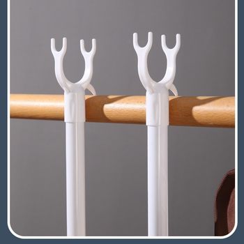 Clothes Drying Rod, Clothes Drying Fork, Household U-Shaped Extended All-Plastic Rod, Dormitory Clothes Rod, Durable Plastic