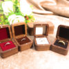 55MM square marriage ring proposal ring box black walnut box wedding diamond ring jewelry gift packaging storage women