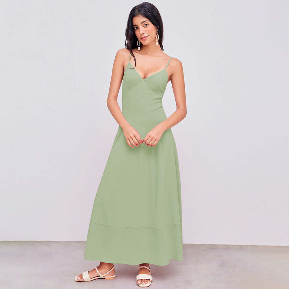 A Line Dress Slimming Fit Waist Defined Sleeveless Chic Design for Casual or Formal Occasions Wholesale Available
