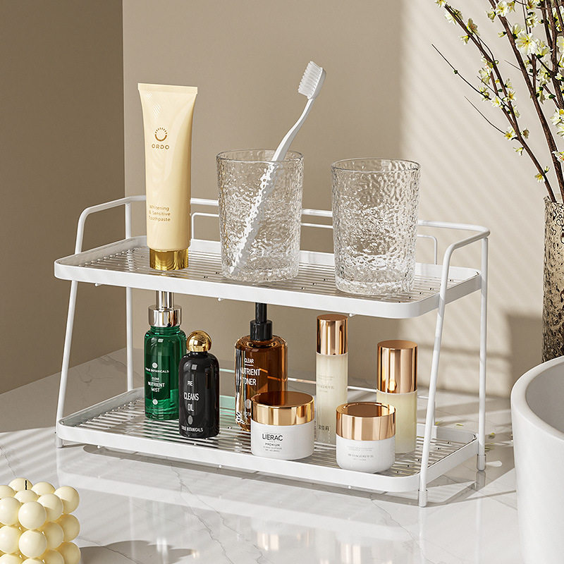 Cream Style Bathroom Toilet Storage Rack Toilet Toilet Wash Countertop Storage Rack Desktop Cosmetics Rack