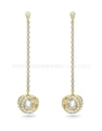 Tassel teardrop single diamond gold stud earrings