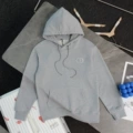 Gray hooded thin embroidered cd